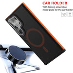 Translucent Matte Magnetic Case with Lens Protector and Stand for Samsung Galaxy S24 Series