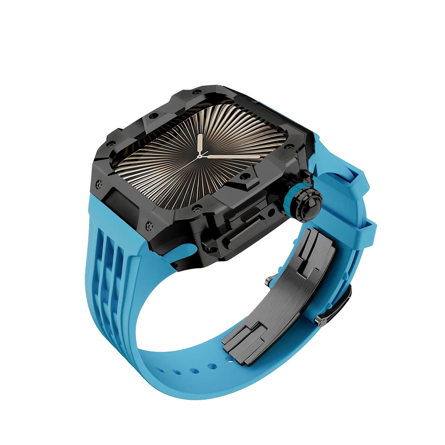 Luxury Stainless Steel Case & Silicone Strap Modification Kit for Apple Watch Series 10 (46mm)