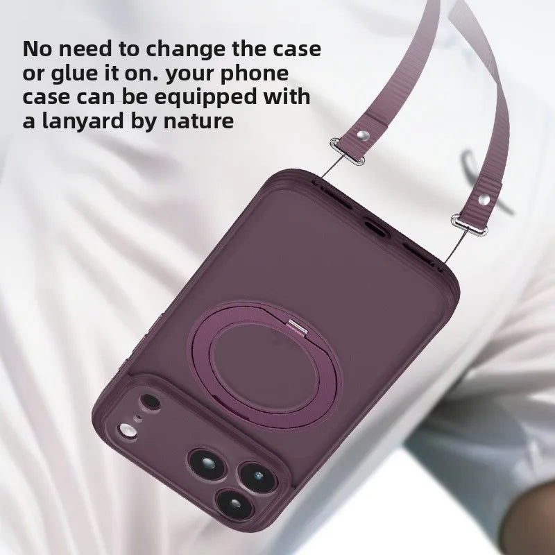 Shockproof MagSafe Case with 360-Degree Rotating Kickstand for iPhone 18 Series