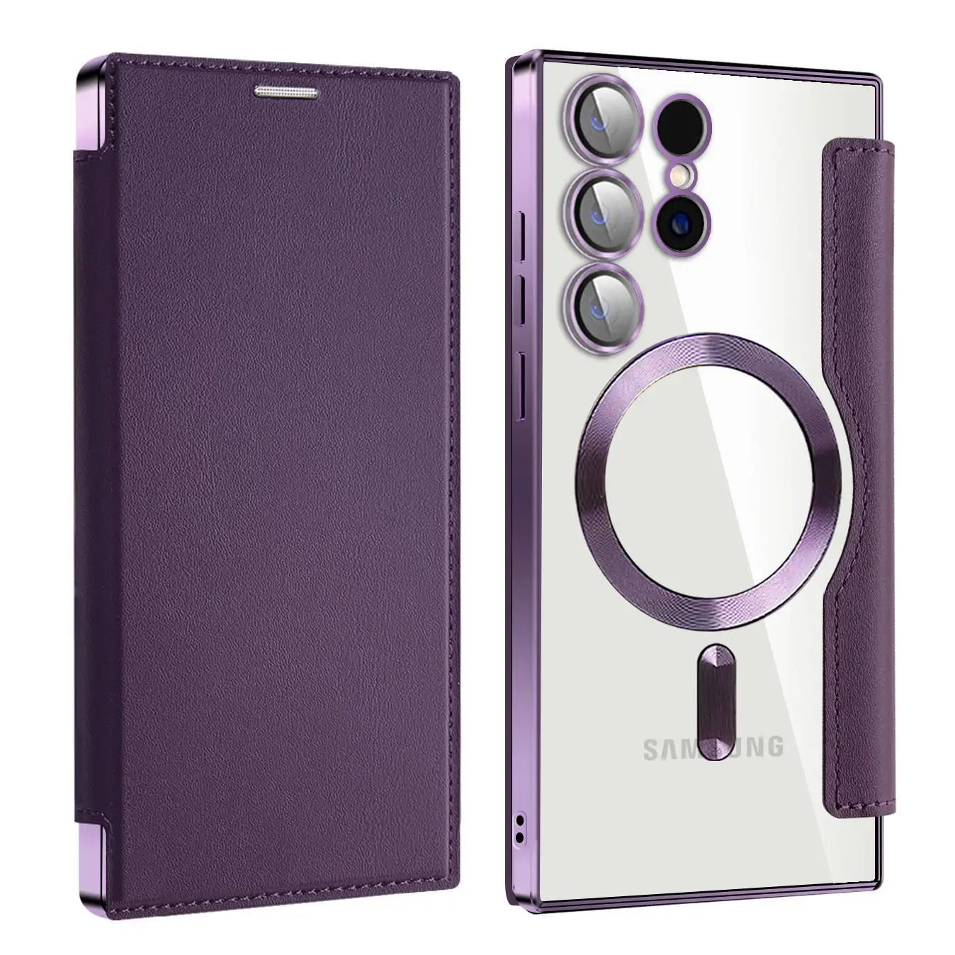 Protective Flip Magnetic Leather Case for Samsung Galaxy S25 Ultra