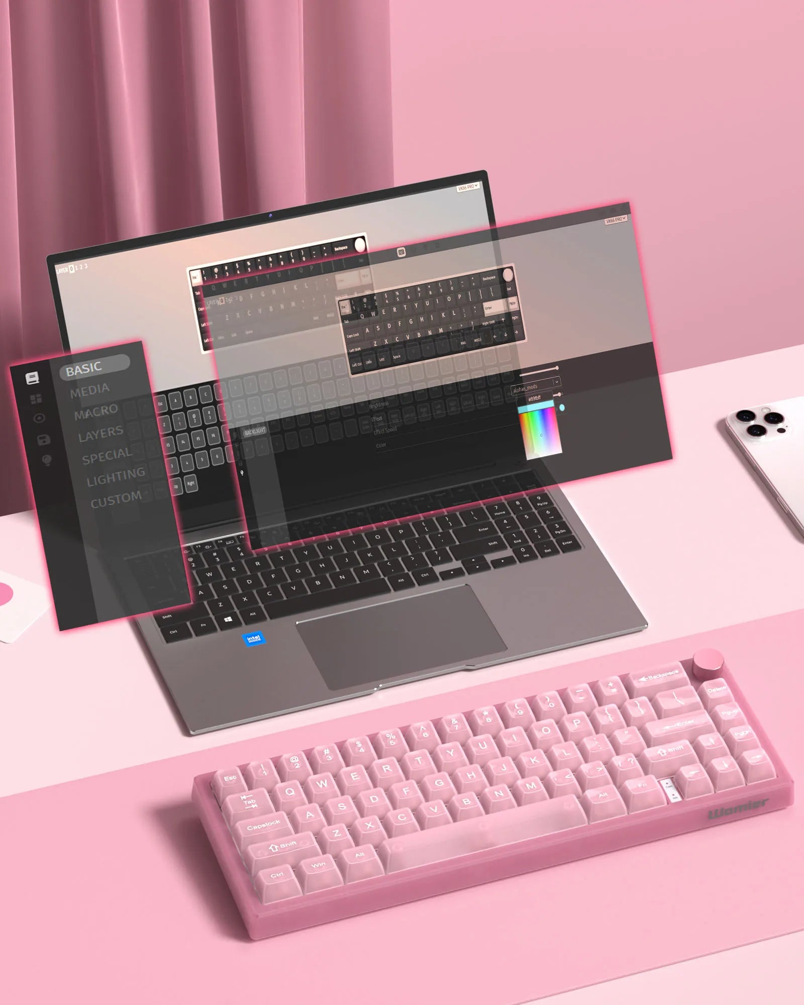 Womier VK66 PRO Gasket Mount RGB Gaming Keyboard