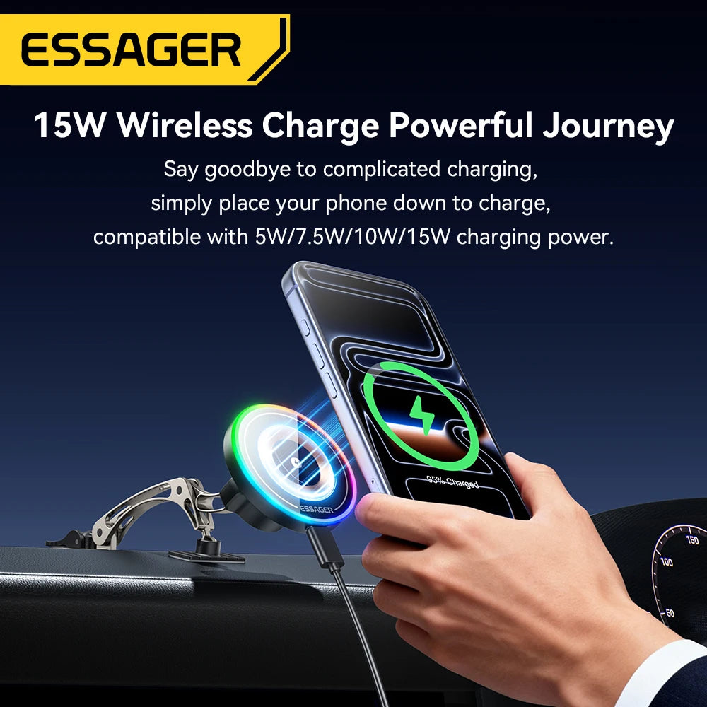 Essager 360° Rotating Magnetic Wireless Charger Car Mount