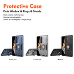 Sliding Camera Shield Case with 360° Rotating Ring Stand for Samsung Galaxy S24 Series