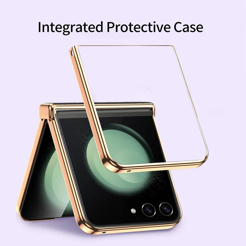 Luxury Cowhide Leather Case for Samsung Galaxy Z Flip 7