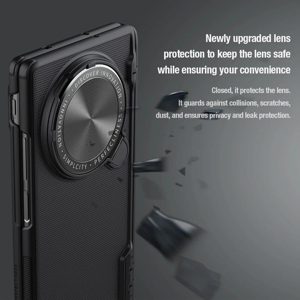 Luxury Hard Back Cover Case for Vivo X Fold 3 Series with Hidden Holder
