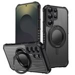 Military Grade Shockproof Armor Magnetic Case with 360° Ring Stand for Samsung Galaxy S25 Series