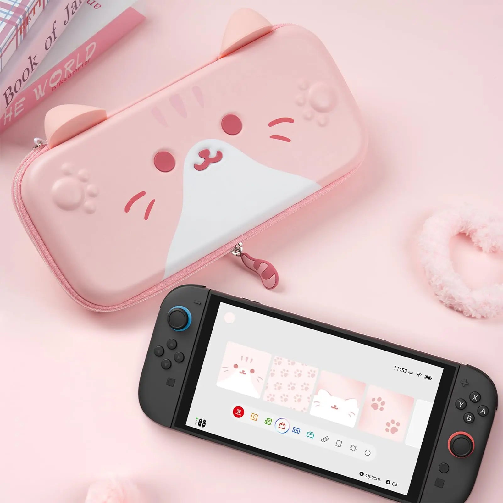 Slim Hard-Shell Cat Ear Carrying Case for Nintendo Switch 2 (2025)