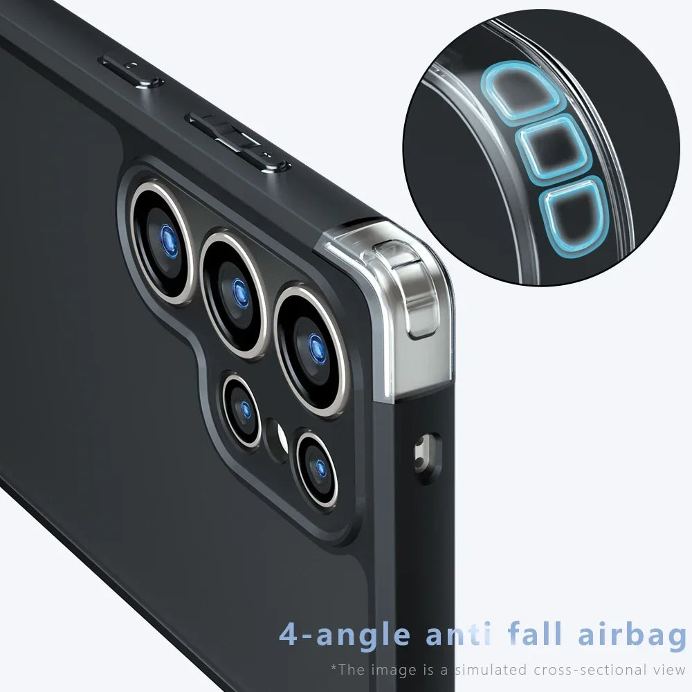 Shockproof Armor Matte Frosted Acrylic Case for Samsung Galaxy S25 Series
