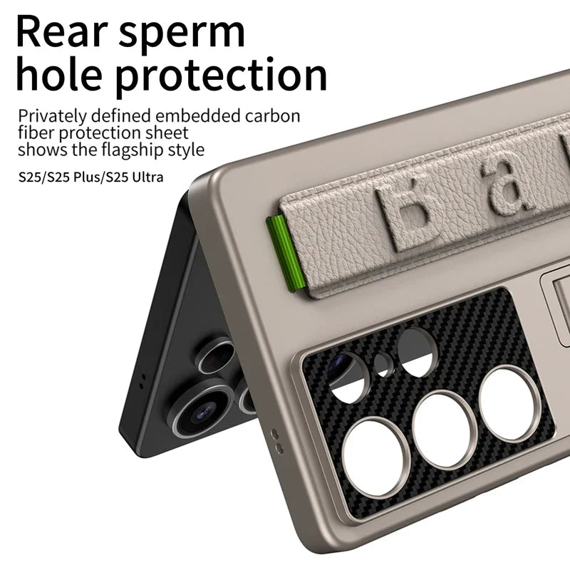 Samsung Galaxy S25 Ultra Slim Case with Wristband & Kickstand Bracket