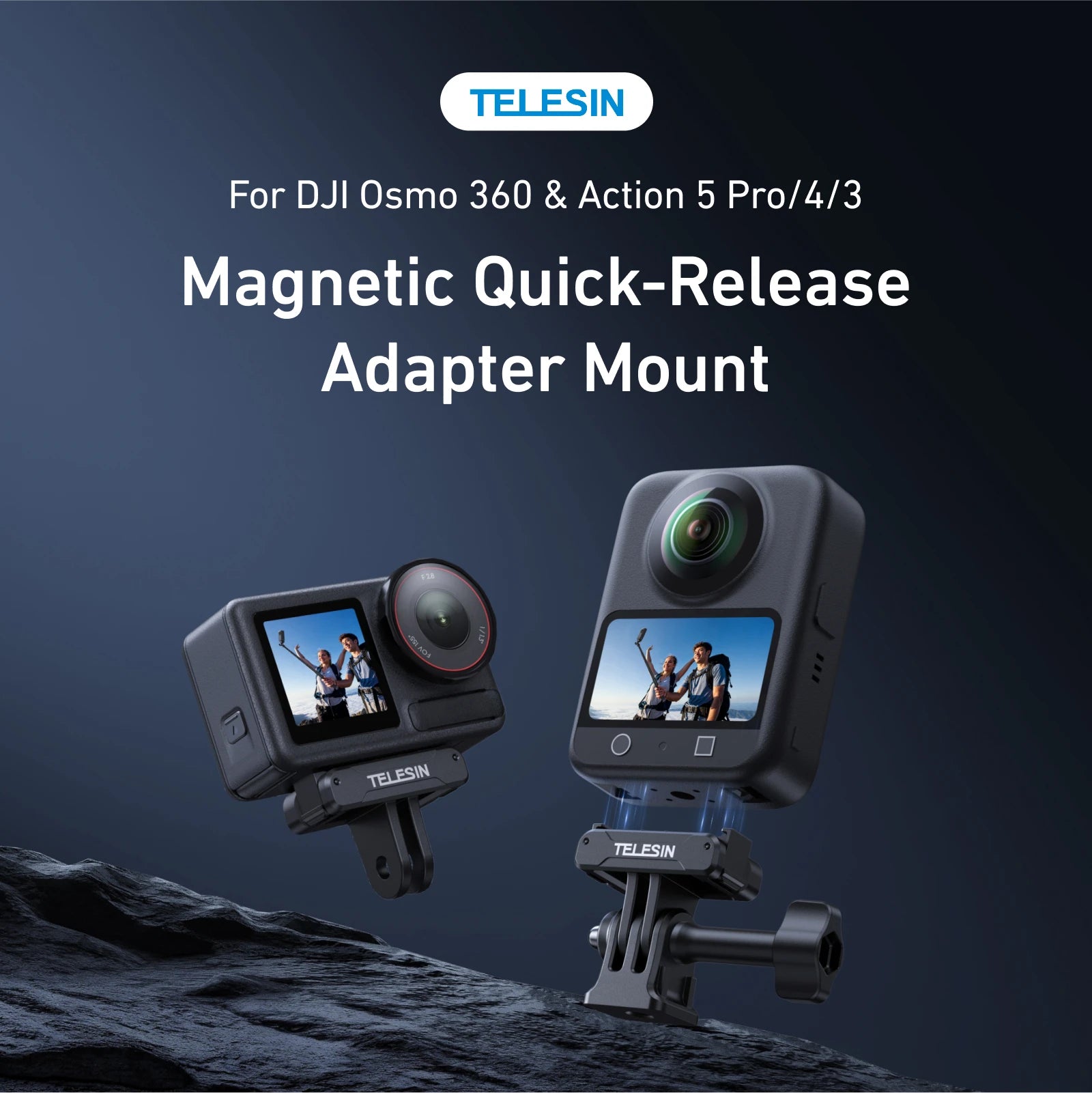 TELESIN Magnetic Dual Claw Adapter for Action Cameras