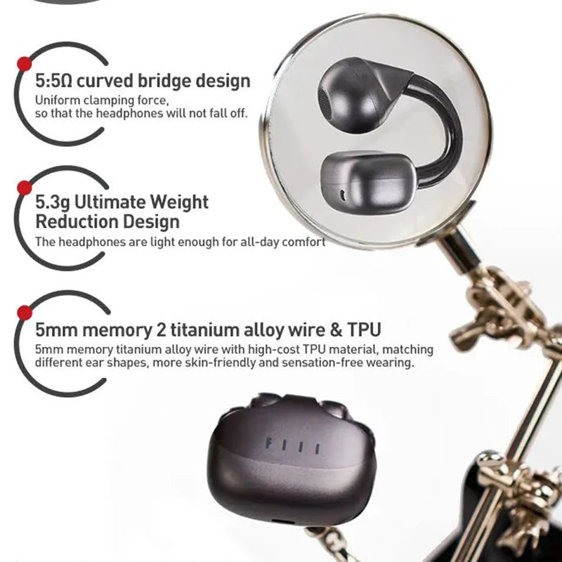 FIIL Atom Clip-On Wireless Earbuds –  IPX5 Waterproof, 36H Battery Life