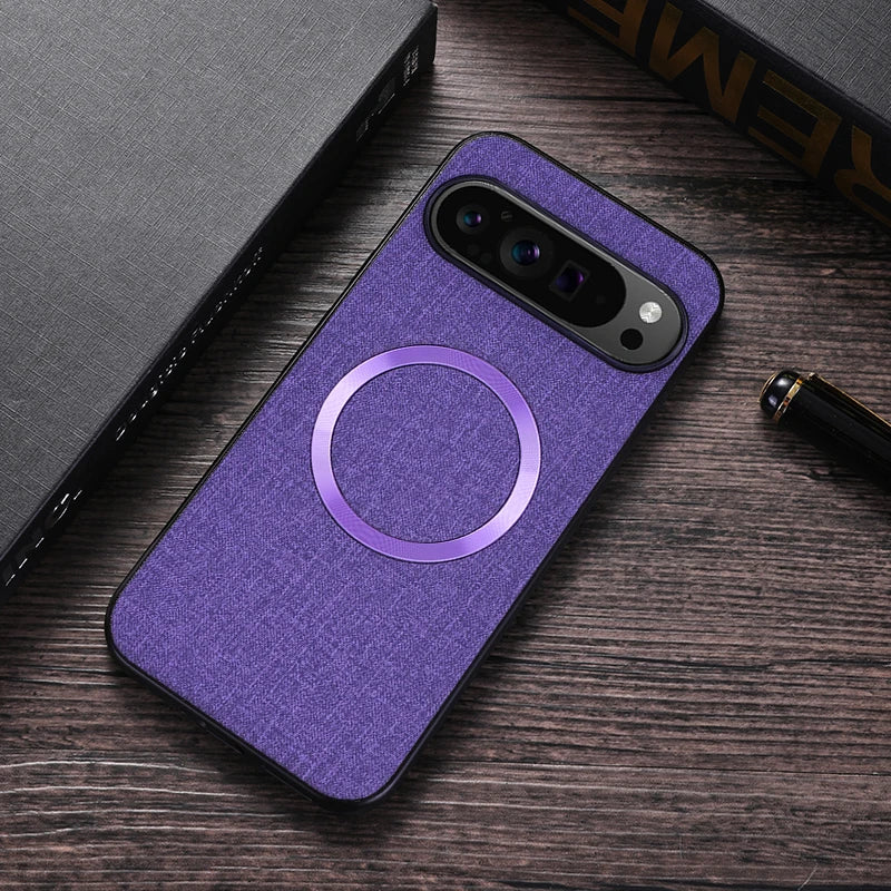 Fabric Cloth Texture Magnetic Case for Google Pixel 9 Series
