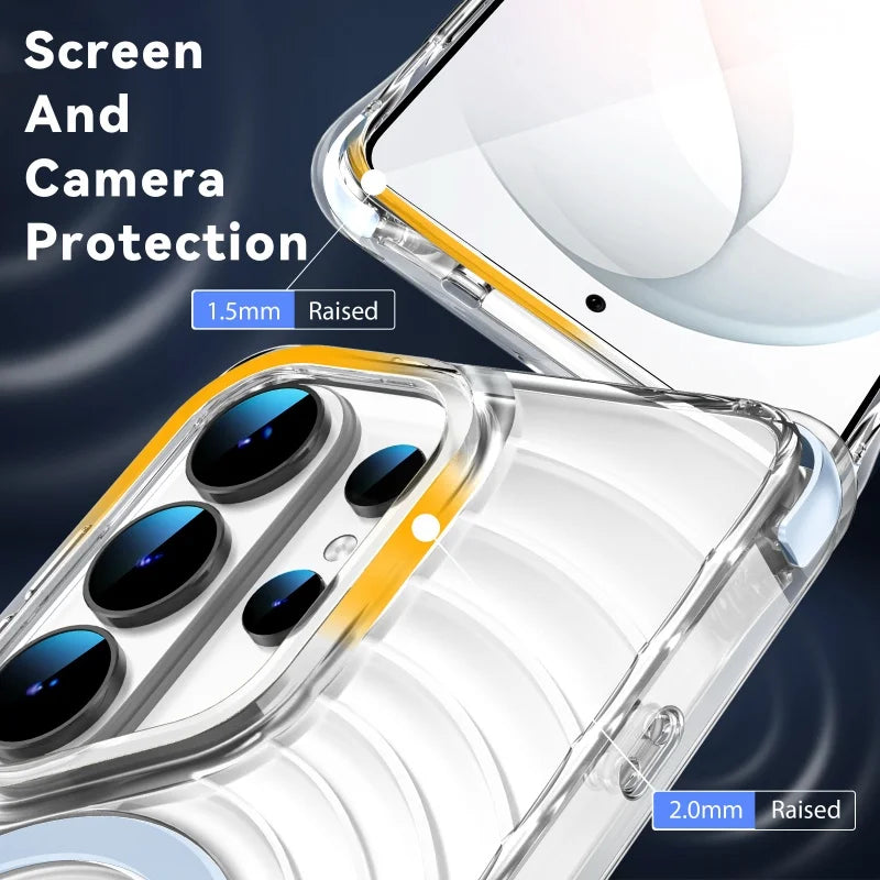 Transparent Magnetic Case with Four-Corner Airbag Shock Absorption for Samsung Galaxy S26 Ultra