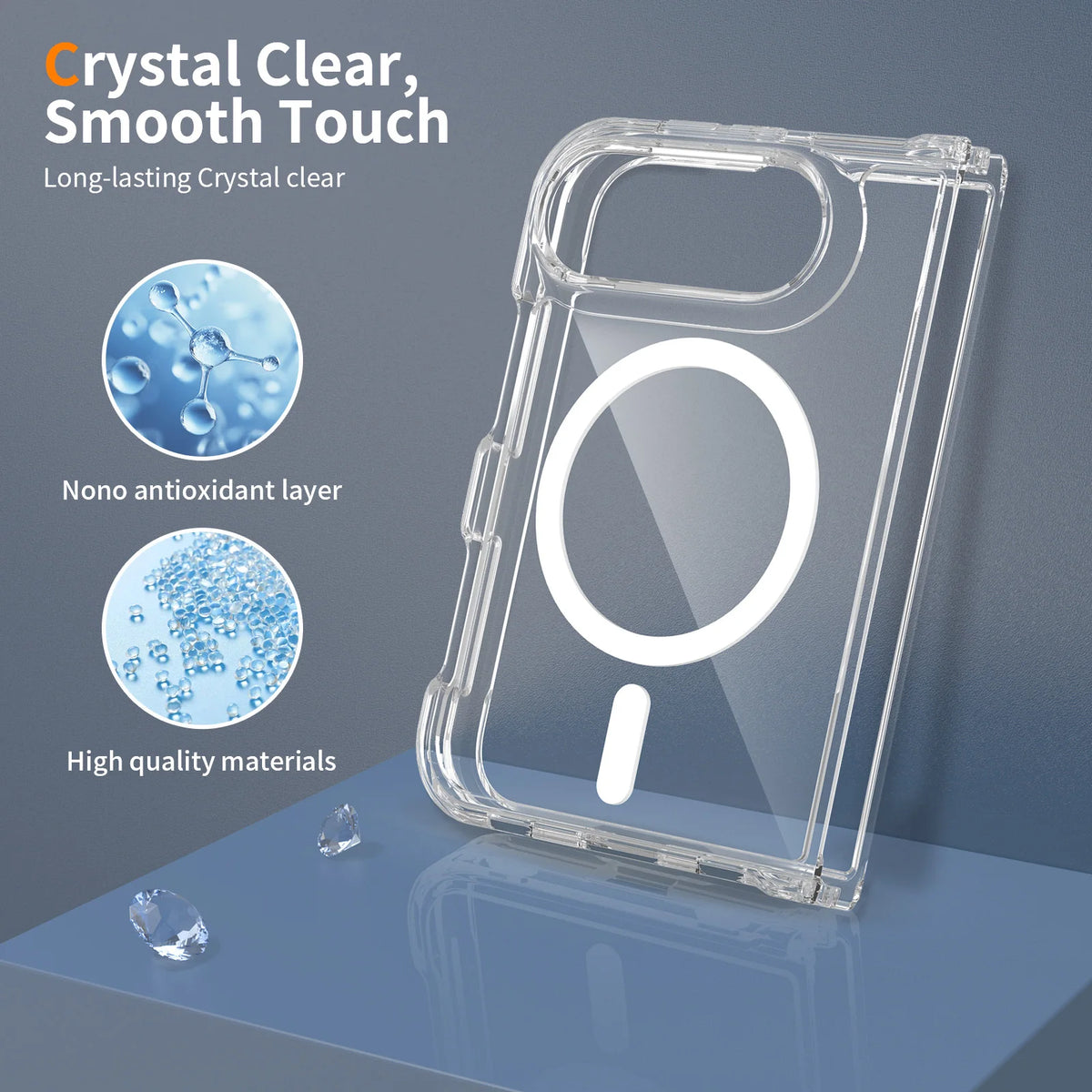 Clear Acrylic MagSafe Case with Shockproof Drop Protection for iPhone Duo