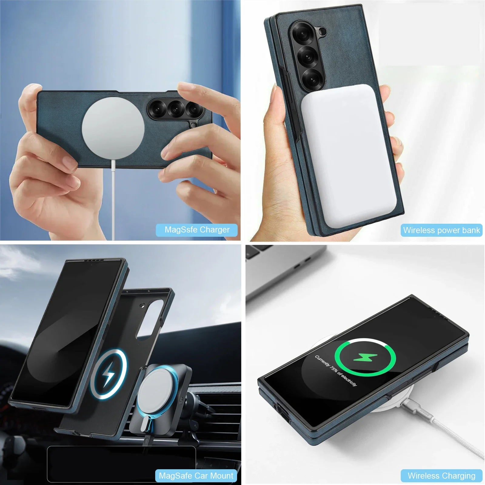 Retro Leather Magnetic Case for Samsung Galaxy Z Fold 7