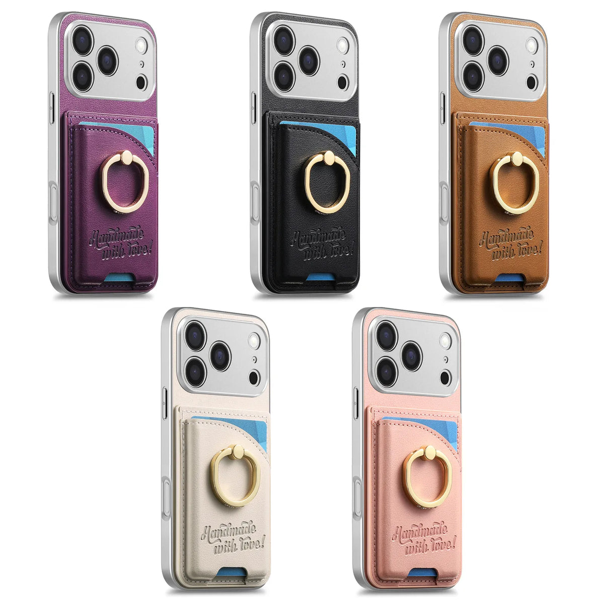 Leather Rotatable Ring Holder Case With Kickstand for iPhone 18 Series