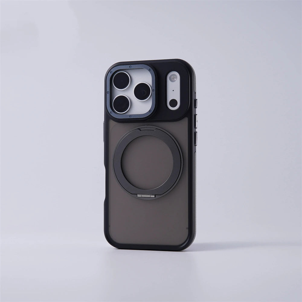 Shockproof MagSafe Case with 360° Rotating Ring Stand for iPhone 18 Series