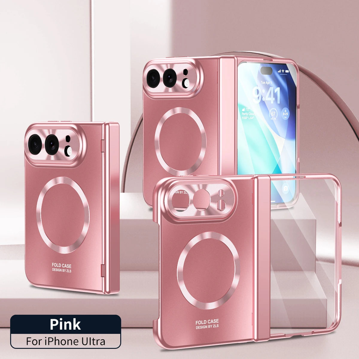 Electroplated Hinge Protection Case with Built-In Stand for iPhone Duo