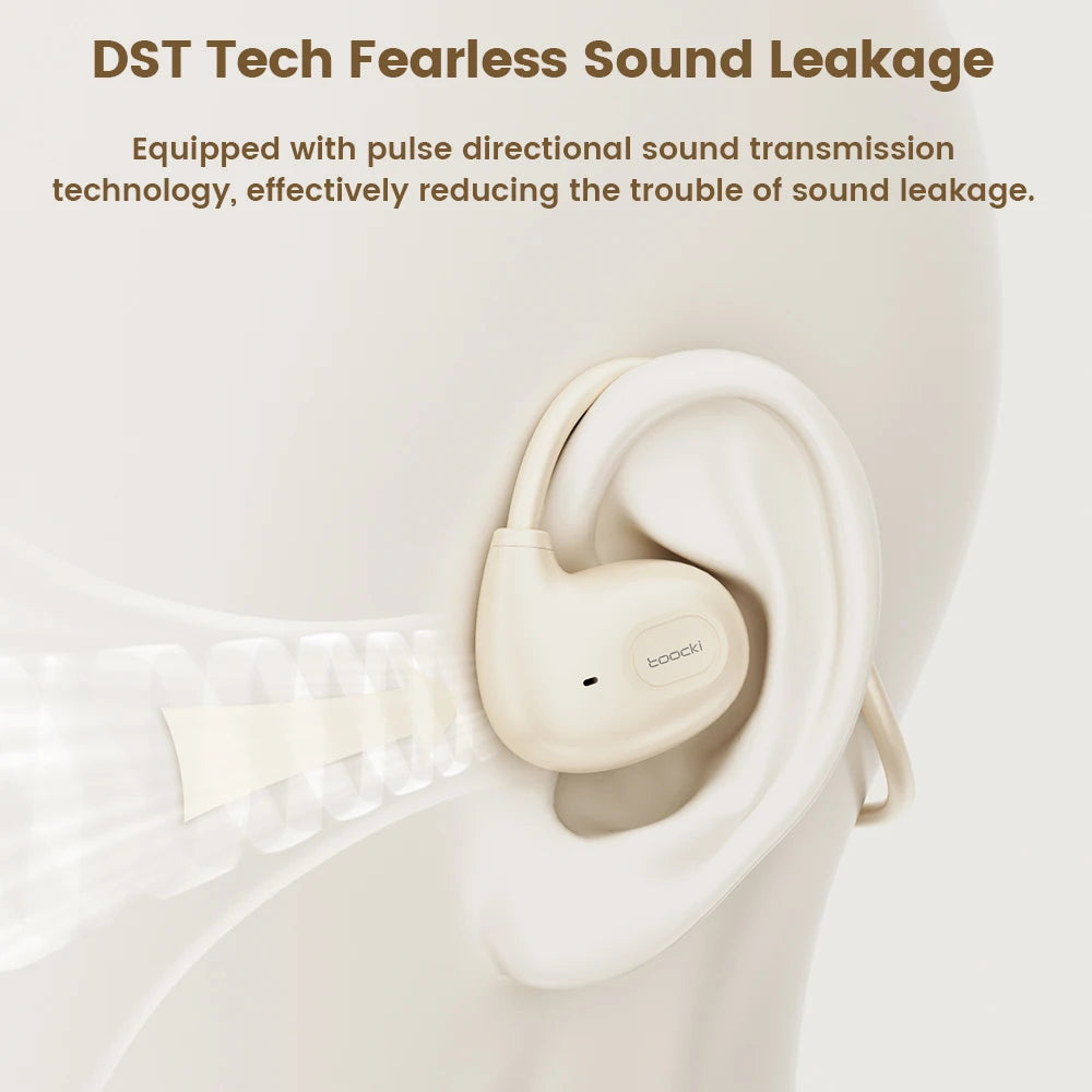 Toocki Gas Conduction Bluetooth 5.3 Lightweight Ear-Hook Wireless Headphones