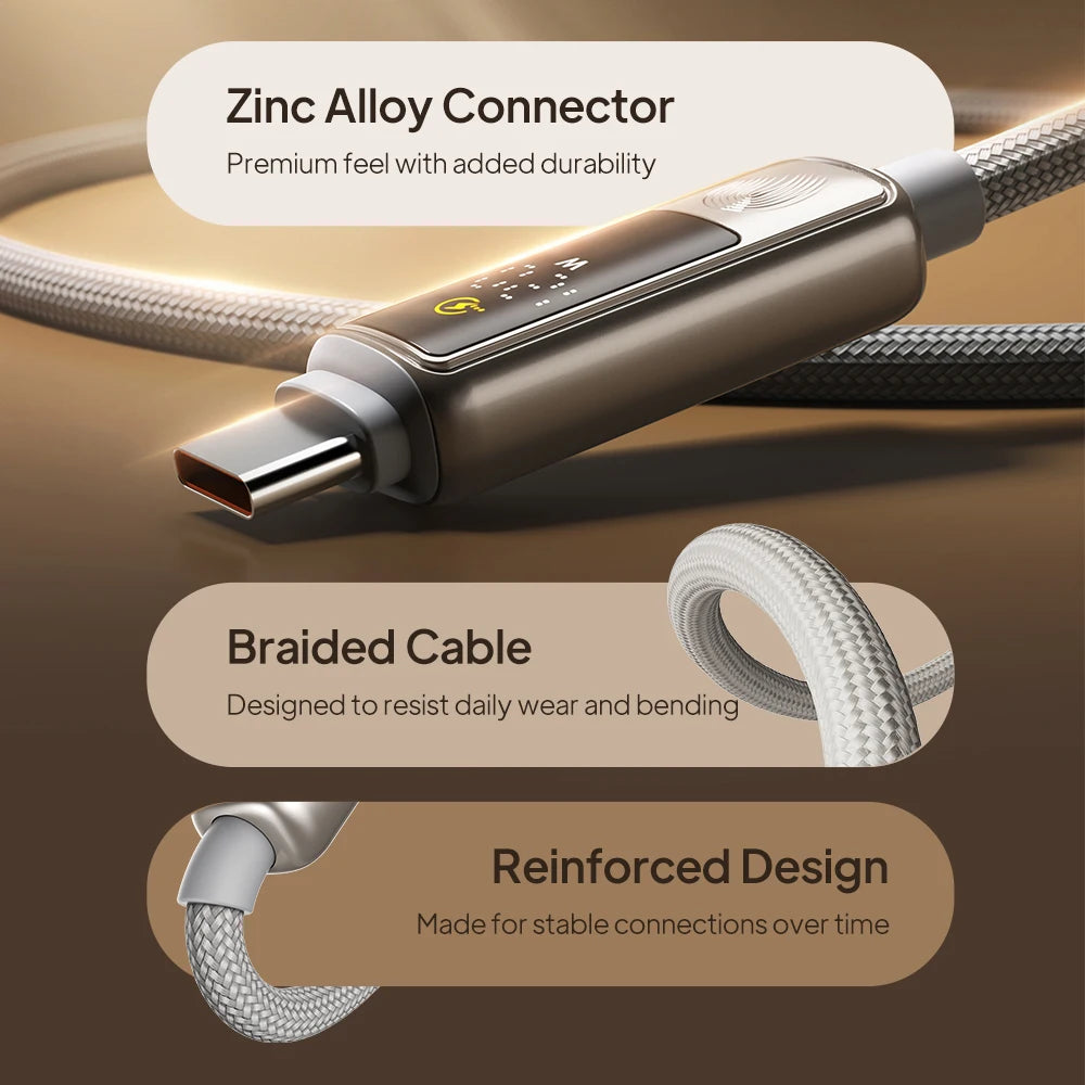 CABLETIME 240W USB-C Cable With Digital Display