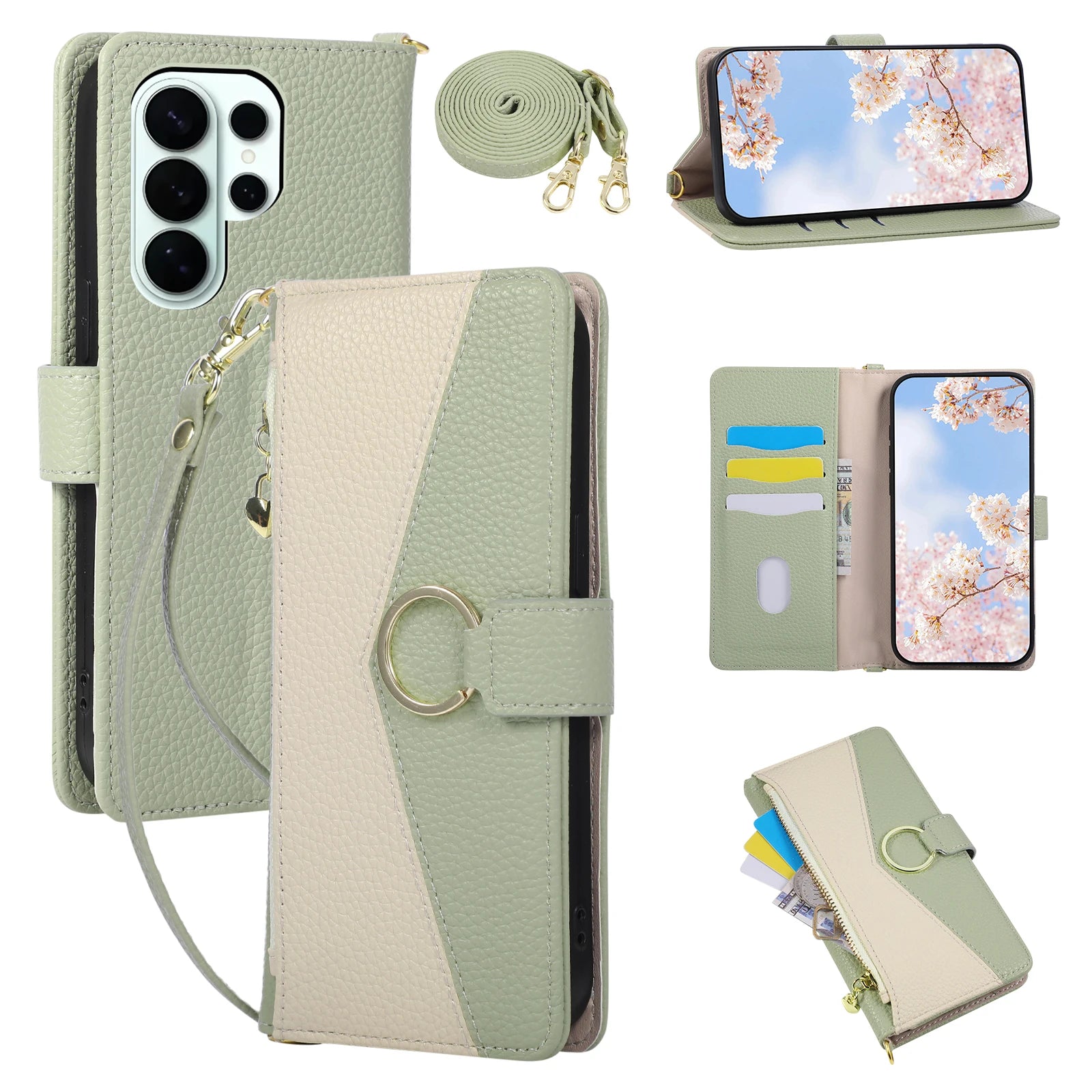 Crossbody Leather Wallet Case for Samsung Galaxy S26 Series