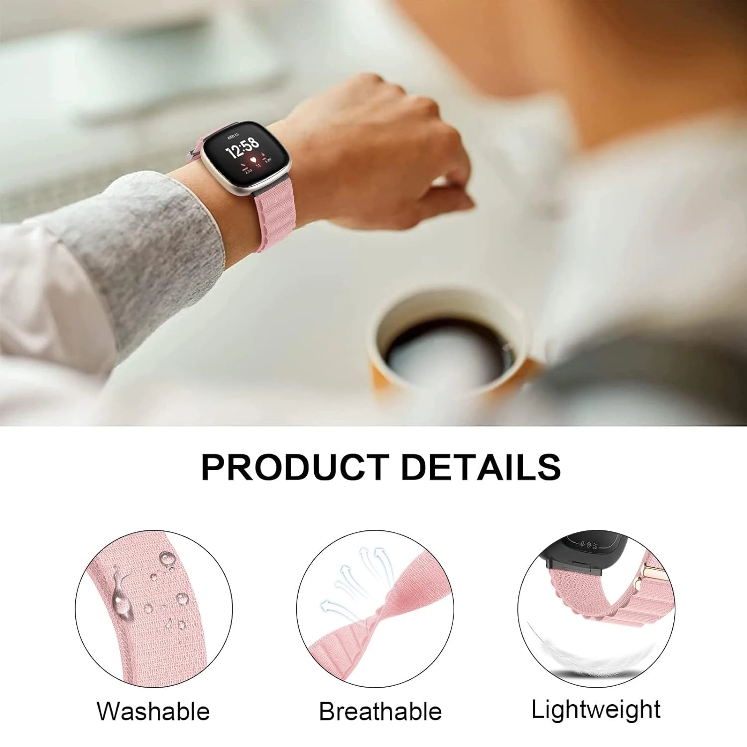 Soft Nylon Sport Replacement Band for Fitbit Versa 4