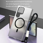 Shockproof Matte Candy Magnetic Case with Wrist Lanyard for Samsung Galaxy S24 Series