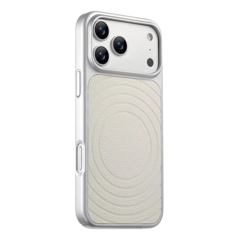 Luxury Wave Pattern MagSafe Leather Case for iPhone 17 Series