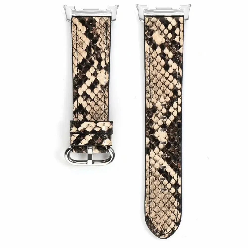 Genuine Leather Snake Pattern Bracelet Strap for Samsung Galaxy Watch 8 & Galaxy Watch 8 Classic