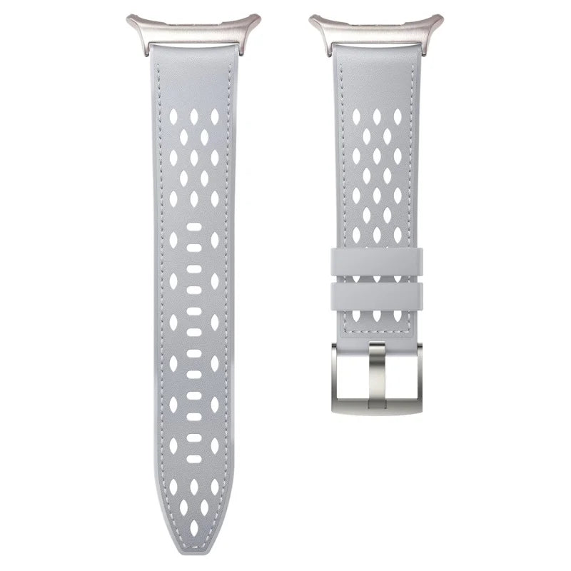 Breathable Perforated Leather Watch Band for Samsung Galaxy Watch 9
