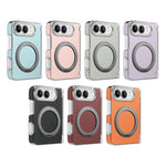 Shockproof Lychee Leather Case with 360° Rotating Ring Stand for iPhone Duo