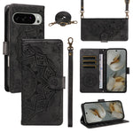 Luxury Embossed Datura Leather Case for Google Pixel 9 Series