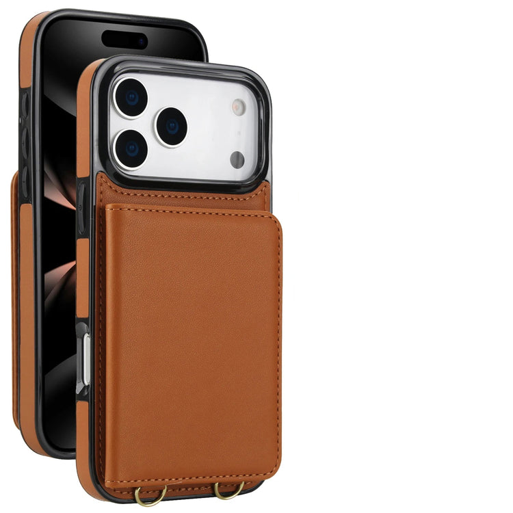 Premium Leather Crossbody Wallet Case with Card Holder & Kickstand for iPhone 17 Series