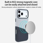 Premium Leather and Fabric Splicing MagSafe Case with Card Slots for iPhone 17 Series