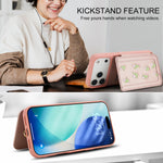 Skin Feel Embroidered Leather Wallet Case for iPhone 17 Series