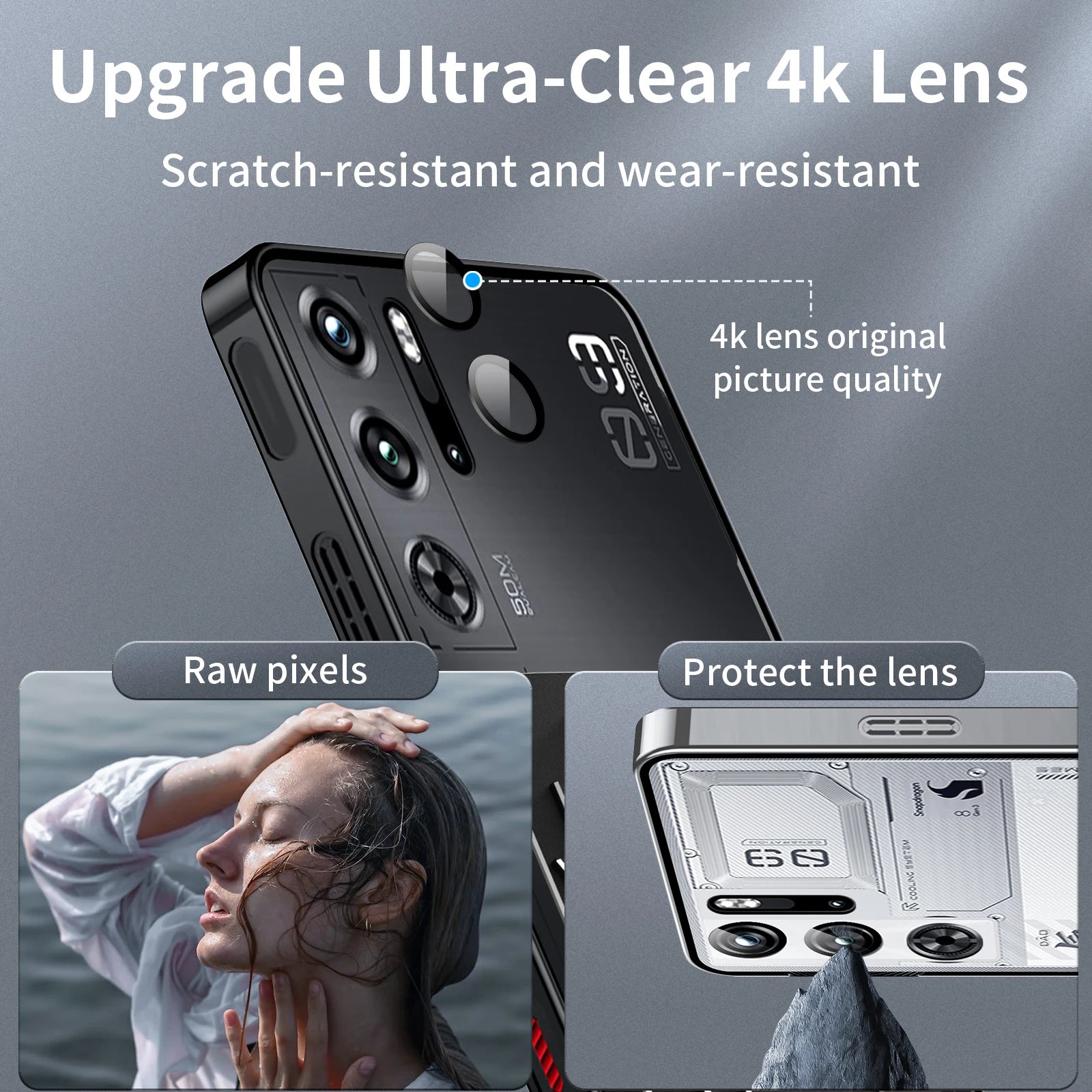 Metal Aluminum Alloy Clear Shockproof Bumper Case with Camera Protection for Nubia Red Magic 9 Pro