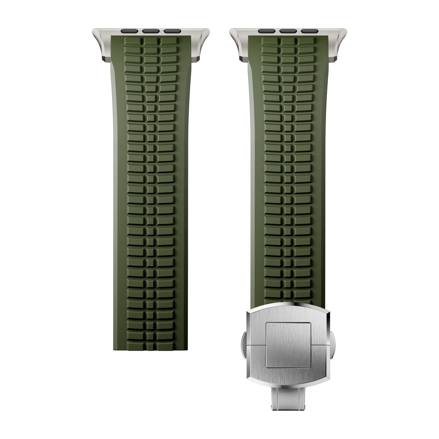 Luxury Sports Silicone Band with Metal Bracelet for Apple Watch