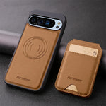 Google Pixel 9 Series PU Leather Magnetic Case with RFID Card Holder