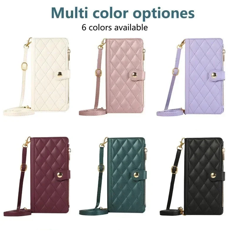 Crossbody Leather Wallet Case for Samsung Galaxy S24 Series