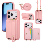 iPhone 17 Series Wallet Case with Crossbody Lanyard and Ring Holder