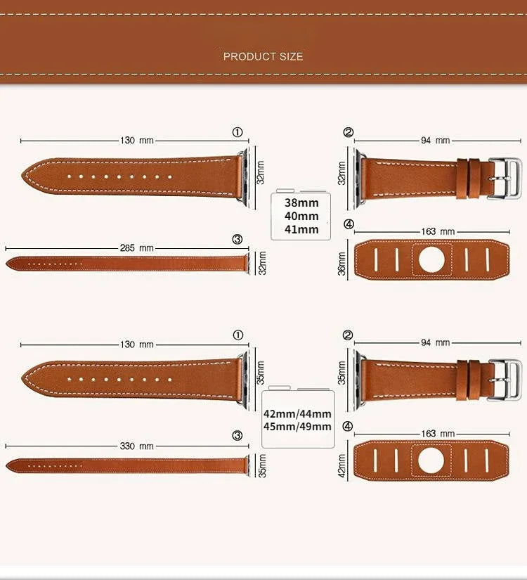 High-Quality Leather Wrist Strap for Apple Watch