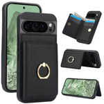 Google Pixel 10 Series Leather Case with Card Holder and Kickstand