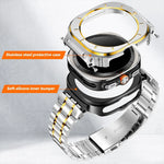Stainless Steel Shock-Resistant Bumper Case with Integrated Sport Band for Samsung Galaxy Watch Ultra