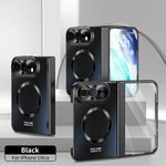 Electroplated Hinge Protection Case with Built-In Stand for iPhone Duo