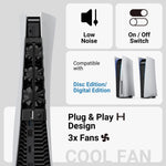 Cooling Fan with LED Light for PlayStation 5 Console (Disc and Digital Editions)