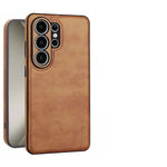 Shockproof Leather-Textured Bumper Case with Raised Camera Ring Protection for Samsung Galaxy S26 Series