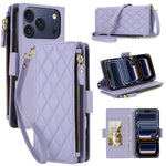 Crossbody Leather Wallet Case with Zipper and Card Slots for iPhone 17 Series