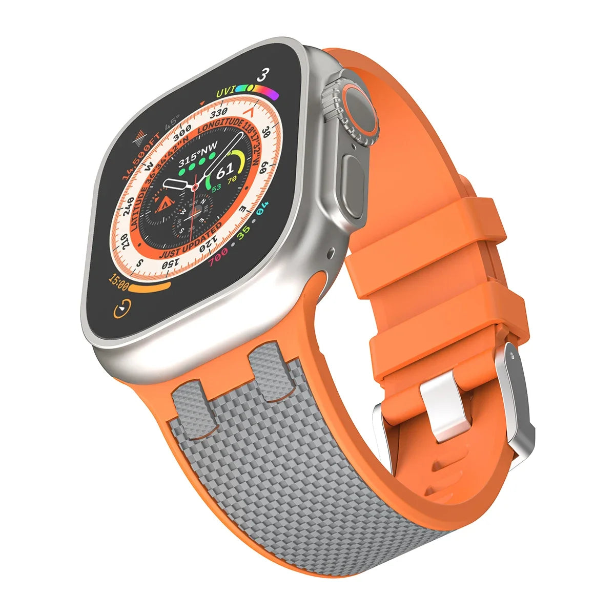 Carbon Fiber Pattern Silicone Sport Strap for Apple Watch