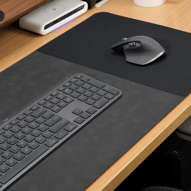 Reversible Leather and Cork Desk Mat Mouse Pad