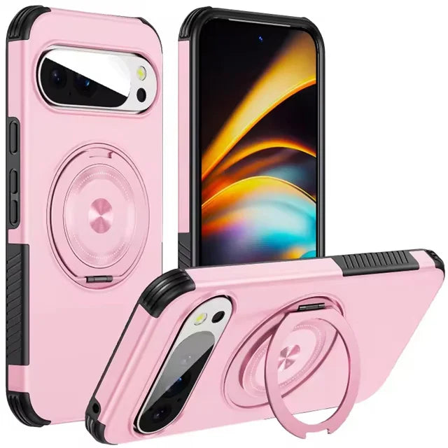 Shockproof TPU and PC Case with 360° Rotating Magnetic Ring for Google Pixel 10 Series